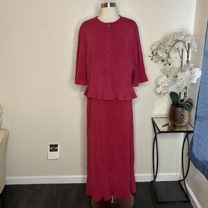 Double D Ranch Womens Red Peplum Jacket & Dress S